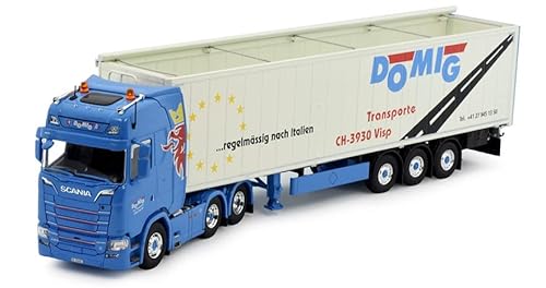 Tekno - TEK81580 - Scania S Highline 6x4 mit Anhänger mit beweglichem Boden Dommig – Maßstab 1:50 von Tekno