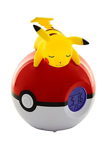 Pokémon- Pikachu Radiowecker mit Beleuchtung, einzigartig, 811354, gelb, 12 x H15 x 11,5 cm (Verpackung kann variieren) von TEKNOFUN