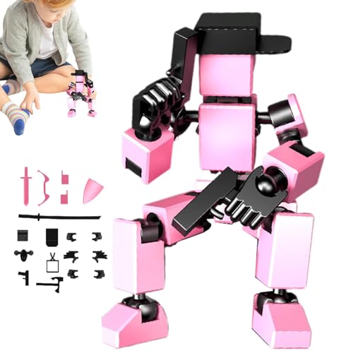 Teksome 3D-Actionfiguren,Roboter-Actionfigur, Beweglicher, vielseitiger Held, flexibel, 3D-gedruckt, Vielseitiges Actionfiguren-Set, austauschbare 3D-gedruckte Figuren für Kinder, Malerei, Sammlungen, von Teksome