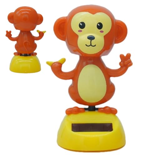 Teksome Auto tanzende Puppe, Solar-Auto-Ornament | Tanzende Puppe des roten Affen der Karikatur | Dekorationswerkzeug in leuchtenden Farben für Autos, Schlafzimmer, Häuser und Arbeitsbereiche von Teksome