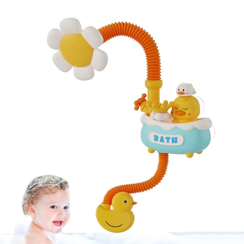 Teksome Baby-Duschkopf für Badewanne, Baby-Badebrause - Verstellbarer Baby-Badespielzeug-Badewannen-Duschkopf,Sonnenblumen-Badewannen-Duschkopf für Babys, Badezubehör für und Mädchen von Teksome