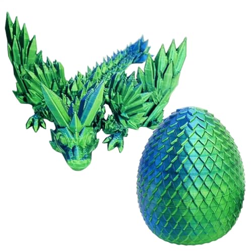 Teksome Crystal Dragon with Dragon Egg - Crystal Dragon Toys 3D Printing Realistic Design - Articulated Dragon Home Decor Creative Fidget Toy to Relieve Stress for Birthday von Teksome