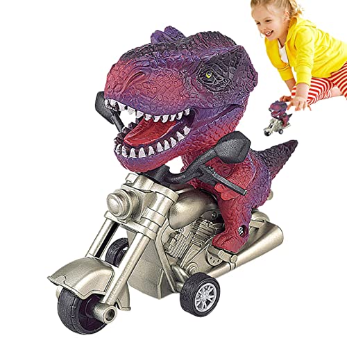 Teksome Dinosaurier-Motorrad-Spielzeug,Dinosaurier Reiten Motorrad Rev Up Spielzeugauto - Reibungsbetriebener Tyrannosaurus Rex oder Triceratops Dino Toys von Teksome