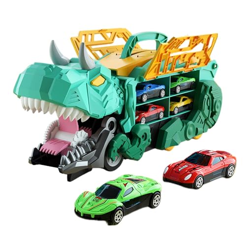 Teksome Dinosaurier-Spielzeugauto, Dinosaurier-Autotransport,Interaktives Lernspielzeug für Autos | Spielzeug für Trägerfahrzeuge, tragbares LKW-Autospielzeug, Transport-Träger-LKW, doppelseitiges von Teksome