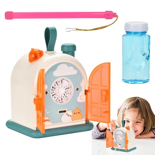 Teksome Elektrischer Seifenblasenmacher für Kinder, automatische Seifenblasenmaschine | Bubble Maker Outdoor-Spielzeug mit Licht und Musik,Hausförmige Seifenblasenmaschine mit 20 Löchern, Spielzeug von Teksome