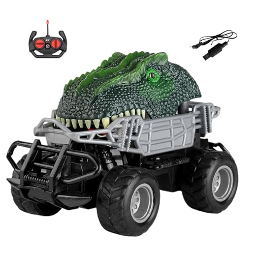 Teksome Ferngesteuerter Dinosaurier-Truck, RC-Dinosaurier-Auto,All-Terrain-Stunt-Truck mit Licht - Offroad-Rennwagen, Spielzeug-LKW, Elektroauto-Spielzeug für Kinder, Mädchen von Teksome