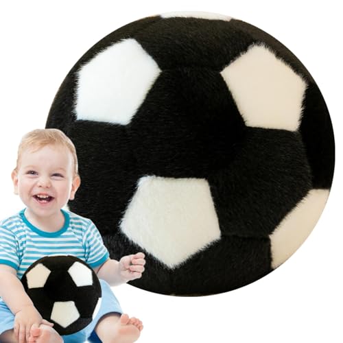 Teksome Fußball-Stofftier, Fußball-Wurfkissen - Gefülltes Fußball-Plüschtier - Realistisches Design-Dekorationswerkzeug für Schlafzimmer, Kinderzimmer, Spielzimmer, Arbeitsbereich, Wohnzimmer von Teksome