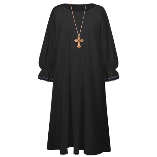 Teksome Herren Priester Kostüm, Halloween Geistlichen Robe, Gotische Religiöse Kleidung Für Taufritual Mittelalter Cosplay Männer Frauen Teksome Herren Priester Kostüm, Halloween Geistlichen Robe, Gotische Religiöse Kleidung Für Taufritual Mittelalter Cosplay Männer Frauen von Teksome