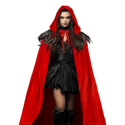 Teksome Kapuzenumhang,Halloween Cosplay Kostüm Mit Kapuze | Unisex Gewand Herren Damen Hexenkostüm für Mottopartys Teksome Kapuzenumhang,Halloween Cosplay Kostüm Mit Kapuze | Unisex Gewand Herren Damen Hexenkostüm für Mottopartys von Teksome