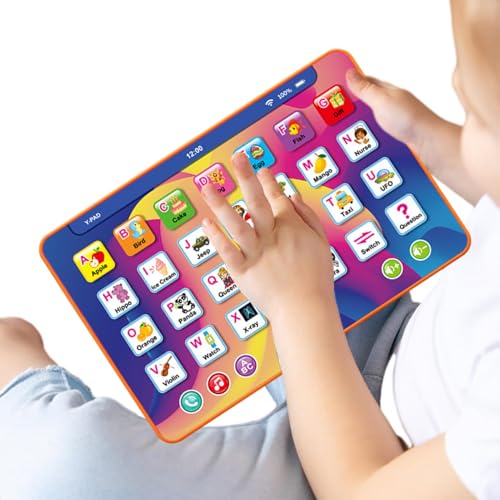 Teksome Lerntablett, Lerntablett, 7-Zoll-Smartpad zum Lernen des -Alphabets für Kinder, Interaktives elektronisches Musikspielzeug, Alphabet-Lernaktivitätsset zum Erlernen von Alphabetmusik von Teksome