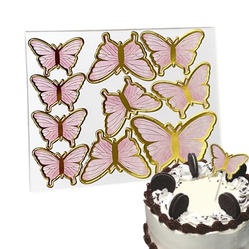 Teksome Schmetterlings-Cupcake-Topper, glitzernder Schmetterlings-Topper für Geburtstagskuchen, eleganter Papier-Cupcake-Topper, Backzubehör für Verlobungsfeier, Urlaubsparty, Hochzeit von Teksome