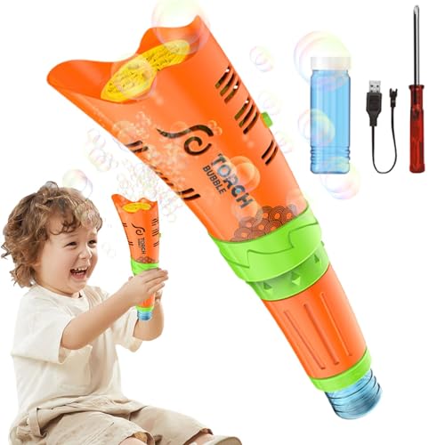 Teksome Seifenblasenmaschine für Kinder, Seifenblasenmaschine für den Außenbereich | Fackel-Blasenmacher - Elektrischer Seifenblasenmacher für Kinder, Spielzeug für Jungen, Mädchen, von Teksome