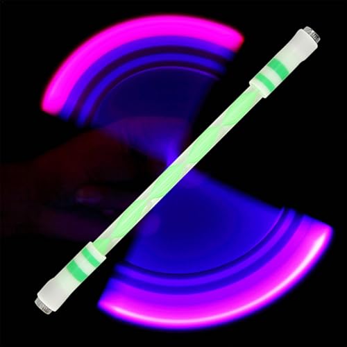 Teksome Spinner-Stift, Zappelstifte für Teenager - Zappelstift mit LED-Licht | Fingertip Gyro, bruchfester Acryl-Rollstift für Erwachsene, Kinder, Studenten, Kinder von Teksome