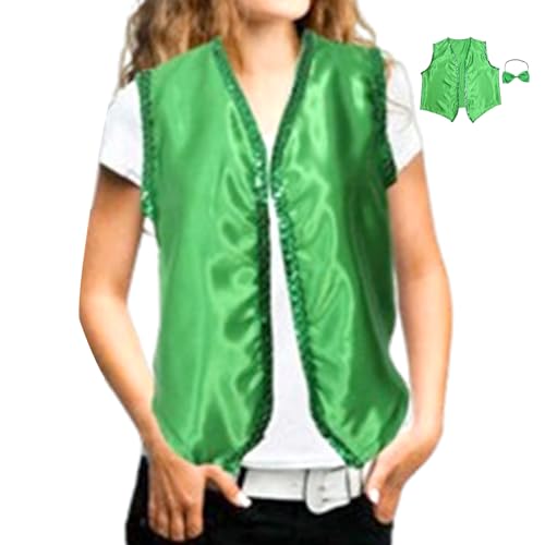 Teksome St. Patrick's Day Kostüm-Set | St. Patricks Day Weste | Urlaubsparty-Outfit für Partyzubehör und St. Patrick's Day Dekorationen von Teksome