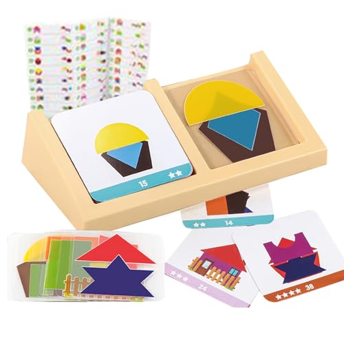 Teksome Tangram-Set für Kinder - Pädagogisches Geometrisches Formenpuzzle - Steckspielzeug Für Kinder Kleinkinder Kindergarten Zuhause Familienzeit Unterricht Teksome Tangram-Set für Kinder - Pädagogisches Geometrisches Formenpuzzle - Steckspielzeug Für Kinder Kleinkinder Kindergarten Zuhause Familienzeit Unterricht von Teksome
