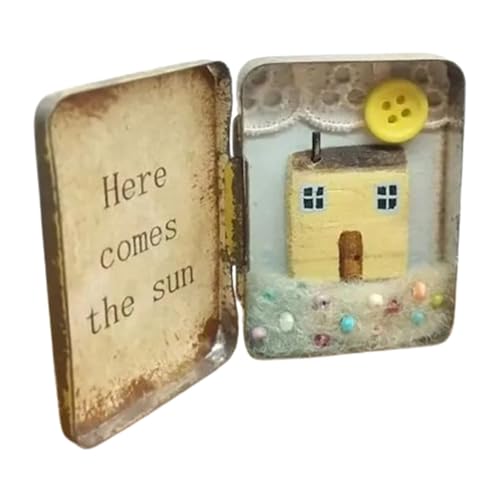 Teksome Winziges Haus-Kit, Miniatur-Haus-Kit - -Dose im Querformat | Miniaturhaus-Holzbausatz, handgefertigtes -Kastenhausmodell, kreatives Hausspielzeug für Kinder von Teksome