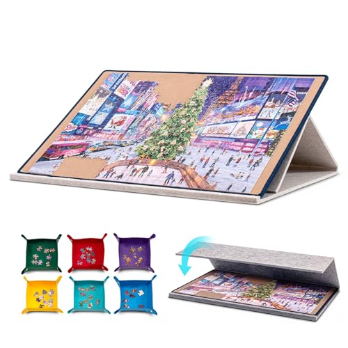 Tektalk Puzzle-Brett mit 2-in-1-Stand- und Abdeckdesign, mehrwinkelverstellbare Halterung und 6 Farbsortierboxen, Matten für die Aufbewahrung/den Schutz von Puzzles, bis zu 1000 Teile – Khaki Tektalk Puzzle-Brett mit 2-in-1-Stand- und Abdeckdesign, mehrwinkelverstellbare Halterung und 6 Farbsortierboxen, Matten für die Aufbewahrung/den Schutz von Puzzles, bis zu 1000 Teile – Khaki von Tektalk