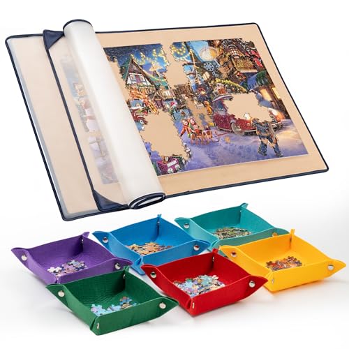 Tektalk Puzzlebrett mit 6 Farbsortiertabletts – tragbare Puzzlematte mit rutschfester Oberfläche, staubdichter Deckel zur Aufbewahrung – bis zu 1500 Teile – Khaki Tektalk Puzzlebrett mit 6 Farbsortiertabletts – tragbare Puzzlematte mit rutschfester Oberfläche, staubdichter Deckel zur Aufbewahrung – bis zu 1500 Teile – Khaki von Tektalk