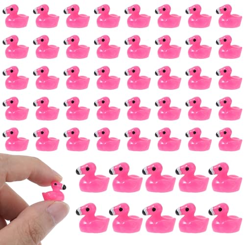 50 Stück Mini Ente Kleine Harz Enten Rosarote Ente Mini Figuren Neonrosa Plastikenten Minienten Landschafts Dekoration Mikroplastik Enten Kleine Entchen DIY Puppenhaus Gartendekoration von Telooco