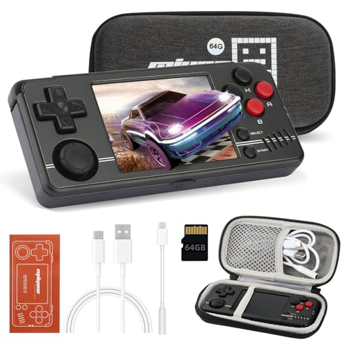 Mini Konsole für Miyoo A30, 2,8 Zoll IPS Bildschirm 10000+ Spiele Handheld Spielkonsole Unterstützung WiFi Battle, 64G Linux System Multi-Emulatoren USB Aufladen Handheld Console von Temoo