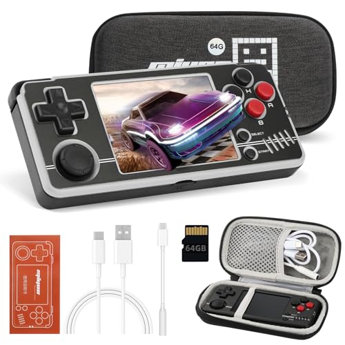 Mini Konsole für Miyoo A30, 2,8 Zoll IPS Bildschirm 10000+ Spiele Handheld Spielkonsole Unterstützung WiFi Battle, 64G Linux System Multi-Emulatoren USB Aufladen Handheld Console von Temoo