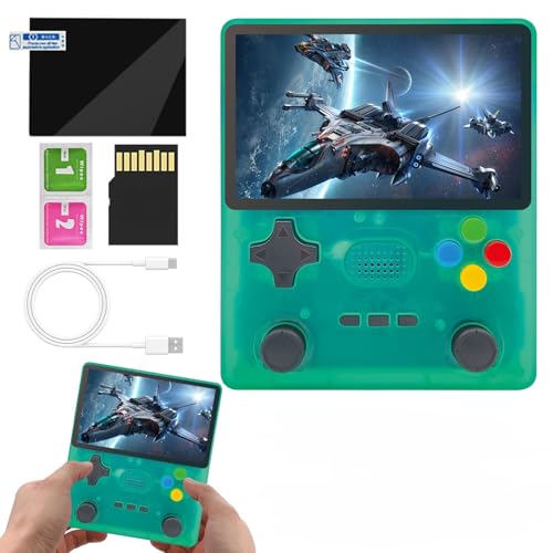 R39S Handheld Spielekonsolen, Voll Open Source Emuelec System Handheld Konsole, 4 Zoll IPS Bildschirm 10.000+ Spiele 64G TF Karte Retro Handheld, DDR3L 1GB Handheld Emulator von Temoo