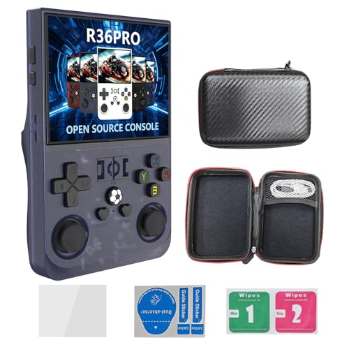 R40MAX Retro Handheld Spielkonsole, 3,5 Zoll IPS Bildschirm Open Source Linux System Retro Spielekonsole, 128G TF Karte 2W+ Spiele 30+ Emulatoren 4000mAh Akku Emulator Handheld von Temoo