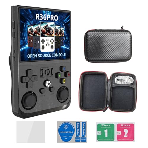 R40MAX Retro Handheld Spielkonsole, 3,5 Zoll IPS Bildschirm Open Source Linux System Retro Spielekonsole, 64G TF Karte 1,5W+ Spiele 30+ Emulatoren 4000mAh Akku Emulator Handheld von Temoo