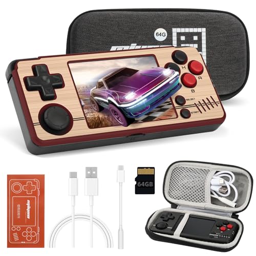 Mini Konsole für Miyoo A30, 2,8 Zoll IPS Bildschirm 10000+ Spiele Handheld Spielkonsole Unterstützung WiFi Battle, 64G Linux System Multi-Emulatoren USB Aufladen Handheld Console von Temoo