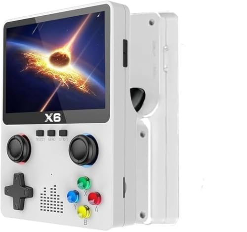 X6 Retro Handheld Spielkonsole, 64 GB 10000+ Spiele 3,5 Zoll IPS Bildschirm Emulator Konsole, 11 Retro-Emulatorsysteme Handheld Console mit Dual-3D-Joystick, Unterstützt HD und TV Ausgabe von Temoo