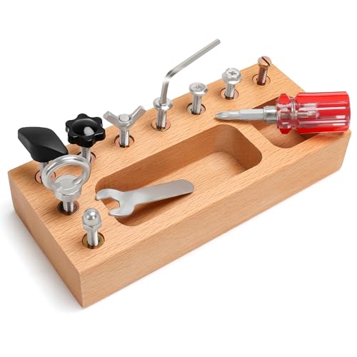 TenFans Montessori Schraubbrett aus Naturholz - Manuelles Lernspiel für Kinder ab 1 Jahr - Feinmotorik Übungen & Reisespielzeug für Kleinkinder TenFans Montessori Schraubbrett aus Naturholz - Manuelles Lernspiel für Kinder ab 1 Jahr - Feinmotorik Übungen & Reisespielzeug für Kleinkinder von TenFans