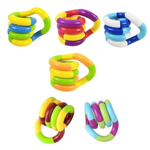 TenaLucy 6 Stücke Tangle Fidget Toy,Hand Tangles Spielzeug Hand Tangles Toy Fidget Toys Set Tangle Autismus Spielzeug Twister Fidget Toy,Stim Toys zur Stressabbau,für Kinder und Erwachsene von TenaLucy