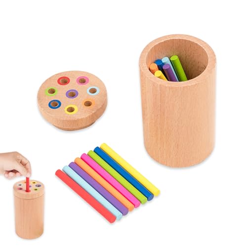 TenaLucy Holz Sensorik Spielzeug,Montessori Spielzeug ab 1 Jahr Holz Montessori Spielzeug Baby Spielzeug Kinder Montessori Spielzeug Holzspielzeug Sortierspiel Holz Montessori Holzspielzeug von TenaLucy