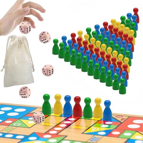 TenaLucy 86 Stück Spielfiguren aus Holz für Brettspiele,Spielfiguren Für Brettspiele Bunte halmakegel Bunte spielfiguren aus Holz für brettspiele Holzpuppen Spielfiguren Spielkegel Set von TenaLucy