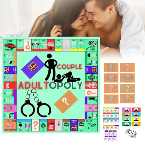 Adultopoly Board Game, Couple Adult Opoly Board Game, Adult Monopoly Board Game, Adult Monopoly Game, Couples Games for Adults (1Set) von Tencipeda