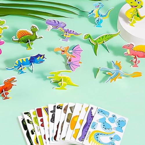 Flowarmth - Flowarmth Educational 3D Cartoon Puzzle, Flowarmth Puzzle, 25pcs Not Repeating 3D Puzzles for Kids Toys (Dinosaurs) von Tencipeda
