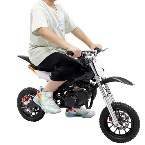 Kinder-Motorrad, Kinder Elektromotorrad, Elektromotorrad, 49CC Dirt Bike für Kinder ab 6-16Jahren Kindermotorrad (Schwarz) von Tenddya