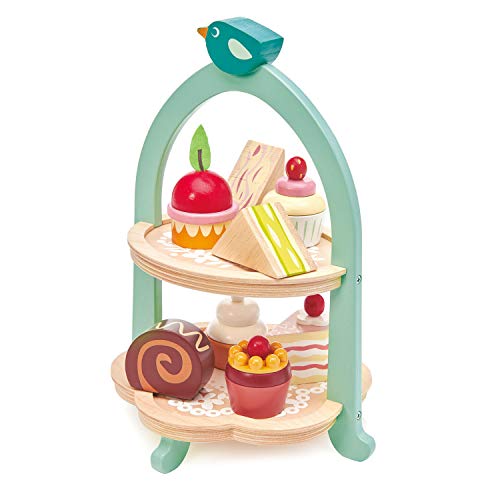 Tender Leaf Toys Birdie Nachmittagsteeständer - Realistischer Kuchen- und Gebäckturm für Teeparty - Dessertteller mit verschiedenen Keksen und Leckereien, fantasievolles Rollenspiel - ab 3 Jahren Tender Leaf Toys Birdie Nachmittagsteeständer - Realistischer Kuchen- und Gebäckturm für Teeparty - Dessertteller mit verschiedenen Keksen und Leckereien, fantasievolles Rollenspiel - ab 3 Jahren von Tender Leaf Toys