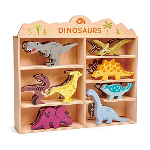 tierset Dinosaurier 28 x 38 cm Holz 9-teilig von Tender Leaf Toys