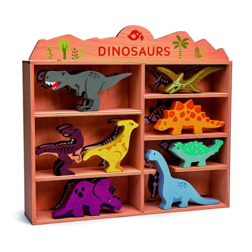 tierset Dinosaurier 28 x 38 cm Holz 9-teilig von Tender Leaf Toys