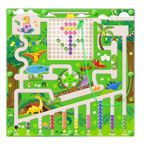 Magnetisches Farb- und Zahlenlabyrinth, 2-in-1-Montessori-Magnettafel für Kinder ab 3 Jahren, Lernspielzeug für Feinmotorik im Vorschulalter aus Holz für Kleinkinder, Jungen, Mädchen, Vorschulkinder von Tenuiskft