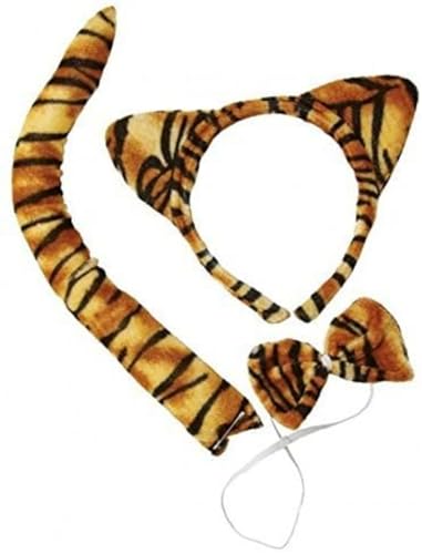 3 Piece Tiger Costume Set, Ears, Headband, Tail Bow, Tiger Role Play Costume, Tiger Kostüm Tiger Costume Set von Teogneot