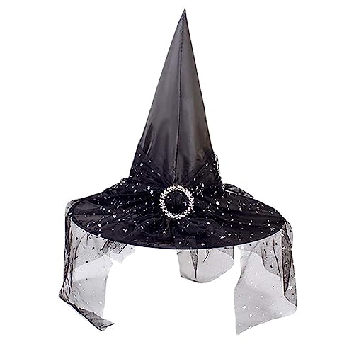 Halloween Hexenhut Hexenhut Spitz zulaufender Hexenhut，schwarz von Teogneot