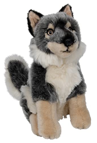 Teopet Wolf-Kuscheltier Luca 27 cm groß – Grauer Wolf stehend aus Plüsch – sehr weich - lebensecht - Realistisches Plüschtier Stofftier aus nachhaltigen Materialien - Geschenk für Babys, Kinder von Teopet