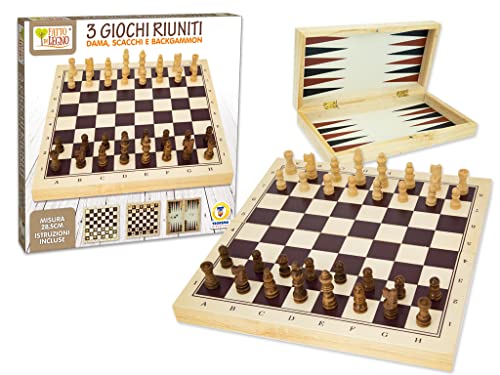 Teorema 40639-3 in 1 Schachfrau Backgammon von Teorema Giocattoli