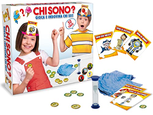 Teorema Giocattoli, Wer sind Sie?, Gesellschaftsspiel für Kinder und Familien, Spiel in der Box, Spielen und raten Sie, wer Sie sind mit 50 Karten, 4 Bändern und Sanduhr, zweisprachig Italienisch Teorema Giocattoli, Wer sind Sie?, Gesellschaftsspiel für Kinder und Familien, Spiel in der Box, Spielen und raten Sie, wer Sie sind mit 50 Karten, 4 Bändern und Sanduhr, zweisprachig Italienisch von Teorema Giocattoli