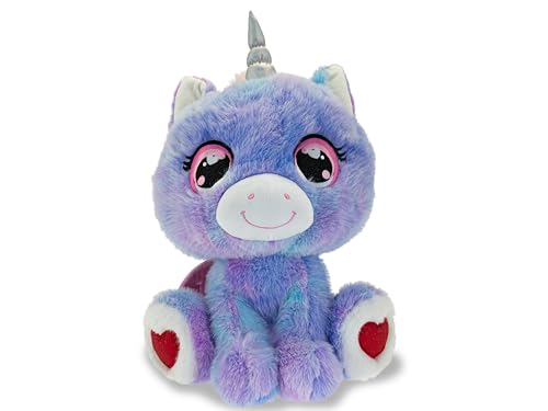 Teorema Giocattoli, Umweltfreundliches Einhorn-Plüschtier mit großen Glitzeraugen, weiche Plüschpuppe Violett 45 cm, Mädchen Teorema Giocattoli, Umweltfreundliches Einhorn-Plüschtier mit großen Glitzeraugen, weiche Plüschpuppe Violett 45 cm, Mädchen von Teorema Giocattoli