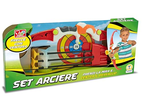 Teorema Giocattoli 66647 Bogen und Pfeile für Kinder, Bogenschießset Spielzeug, Saugnapfpfeile, Pfeilhalter und Zielscheibe, Bogenschützen-Set von Teorema Giocattoli