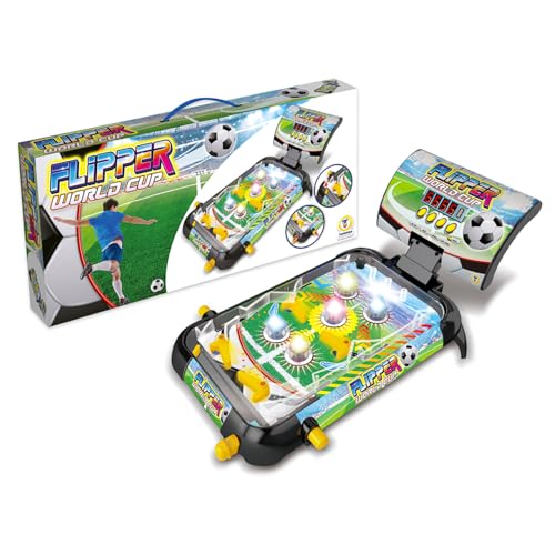 Teorema Giocattoli Flipper World Cup, elektronischer Flipper für Kinder mit digitalem Punktezähler, Licht und Sound für Spielzimmer, tragbares Geschicklichkeitsspiel Teorema Giocattoli Flipper World Cup, elektronischer Flipper für Kinder mit digitalem Punktezähler, Licht und Sound für Spielzimmer, tragbares Geschicklichkeitsspiel von Teorema Giocattoli