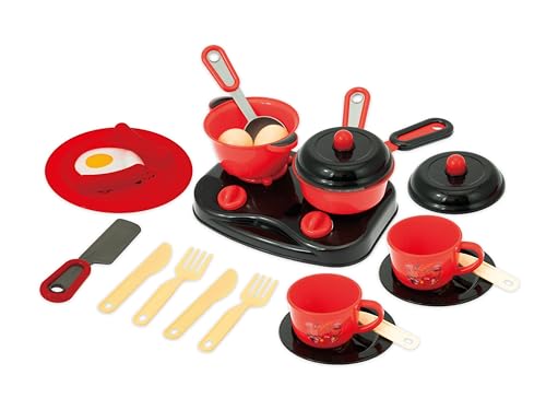 Teorema Giocattoli - Teorema 68798 Kochgeschirr für Kinder, mit 2 Brennern, mit Werkzeug und Zubehör, Rot/Schwarz Teorema Giocattoli - Teorema 68798 Kochgeschirr für Kinder, mit 2 Brennern, mit Werkzeug und Zubehör, Rot/Schwarz von Teorema Giocattoli
